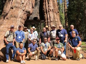 A group of military veterans participate in a leadership seminar in Yosemite National Park, 2019